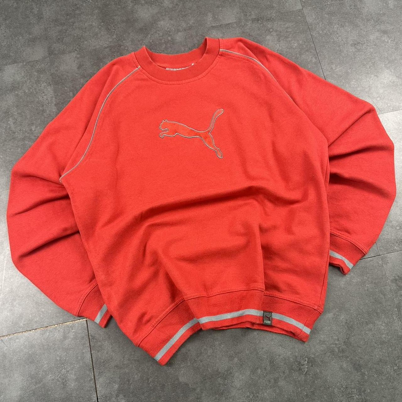 Puma 2000s vintage sportwear big Logo classic embroidered big logo sweatshirt