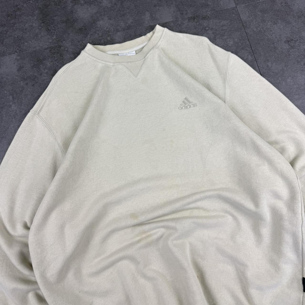 Vintage Adidas 90s embroidered pullover sportswear white sweatshirt