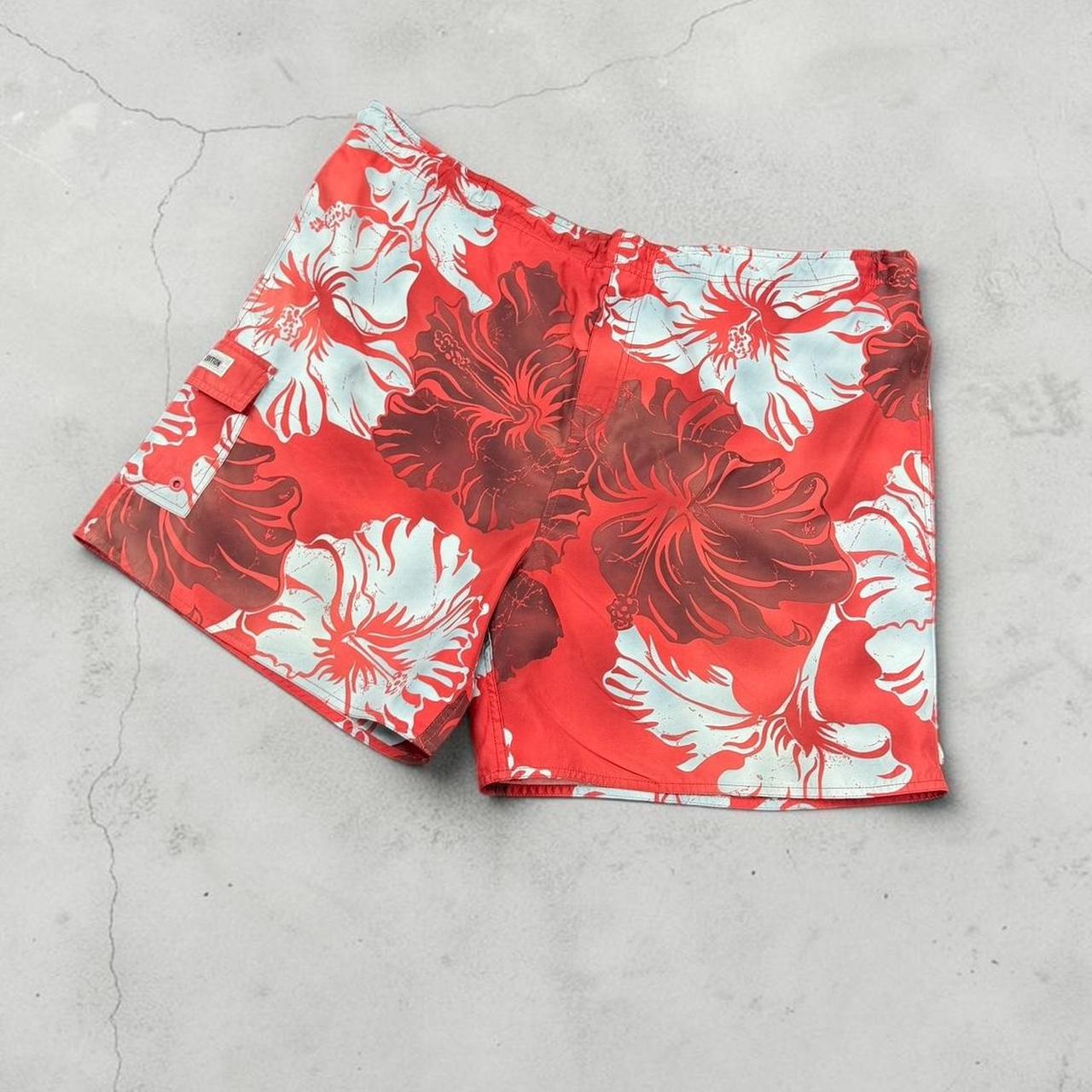 Quiksilver floral surfer vintage Y2K Surfwear beach swim board shorts