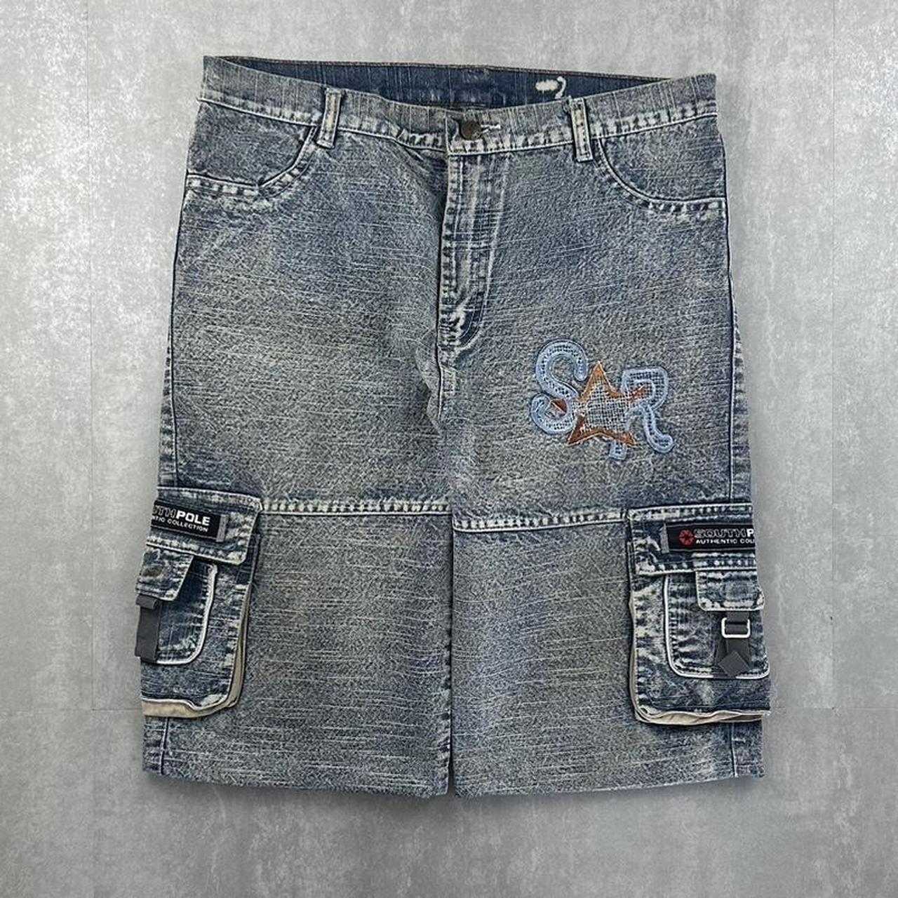 Japanese style 2000s spellout carpenter style jorts