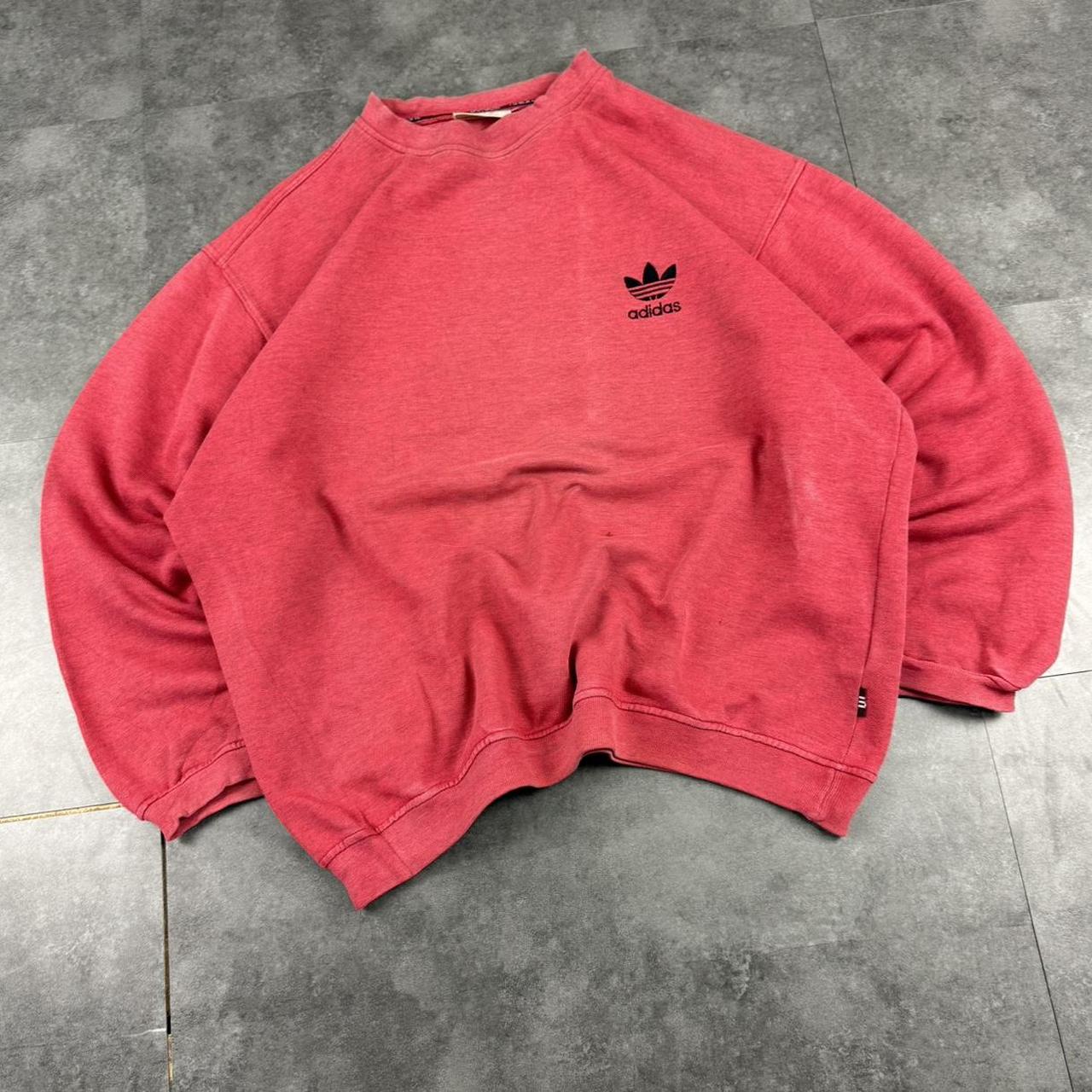 Vintage Adidas 90s embroidered pullover sportswear red sweatshirt