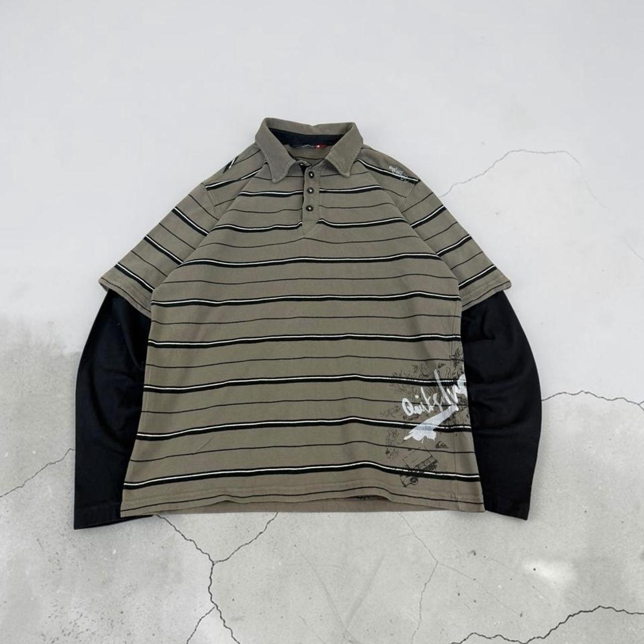 Quiksilver Surfwear long sleeve Y2K polo shirt
