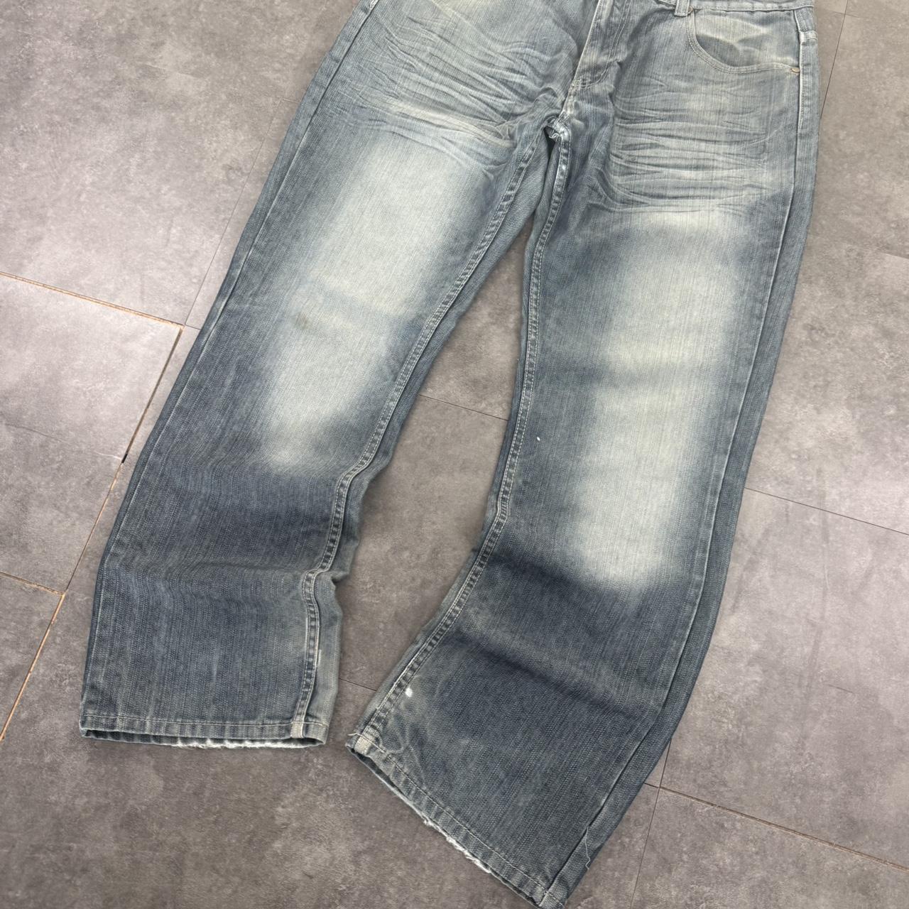 Old Skool Y2K 2000s HipHop grunge Japanese embroidery baggy jeans