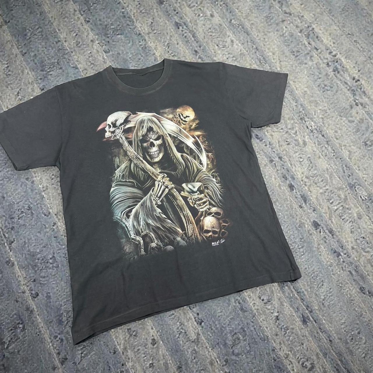 Skeleton skull Vintage Y2K hip hop grunge T Shirt