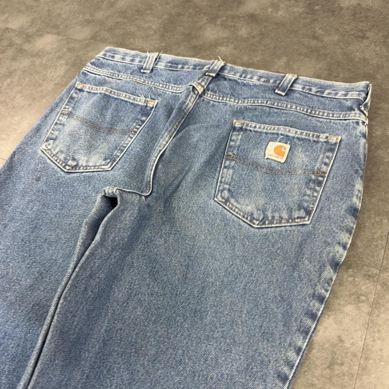 Carhartt 2000s dungaree workwear comfort fit denim cargo trousers