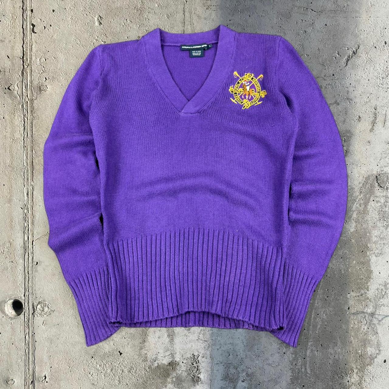Polo Ralph Lauren 90s chunky knit heavyweight v neck jumper