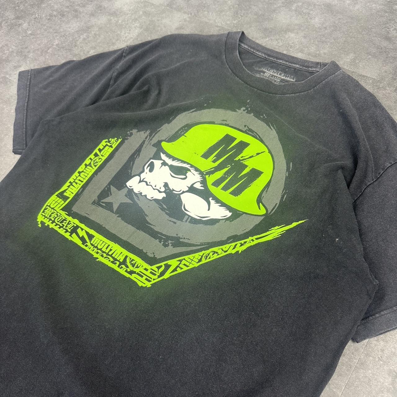 Metal Mulisha 2000s Print graphic Army Helmet Skull logo T shirt