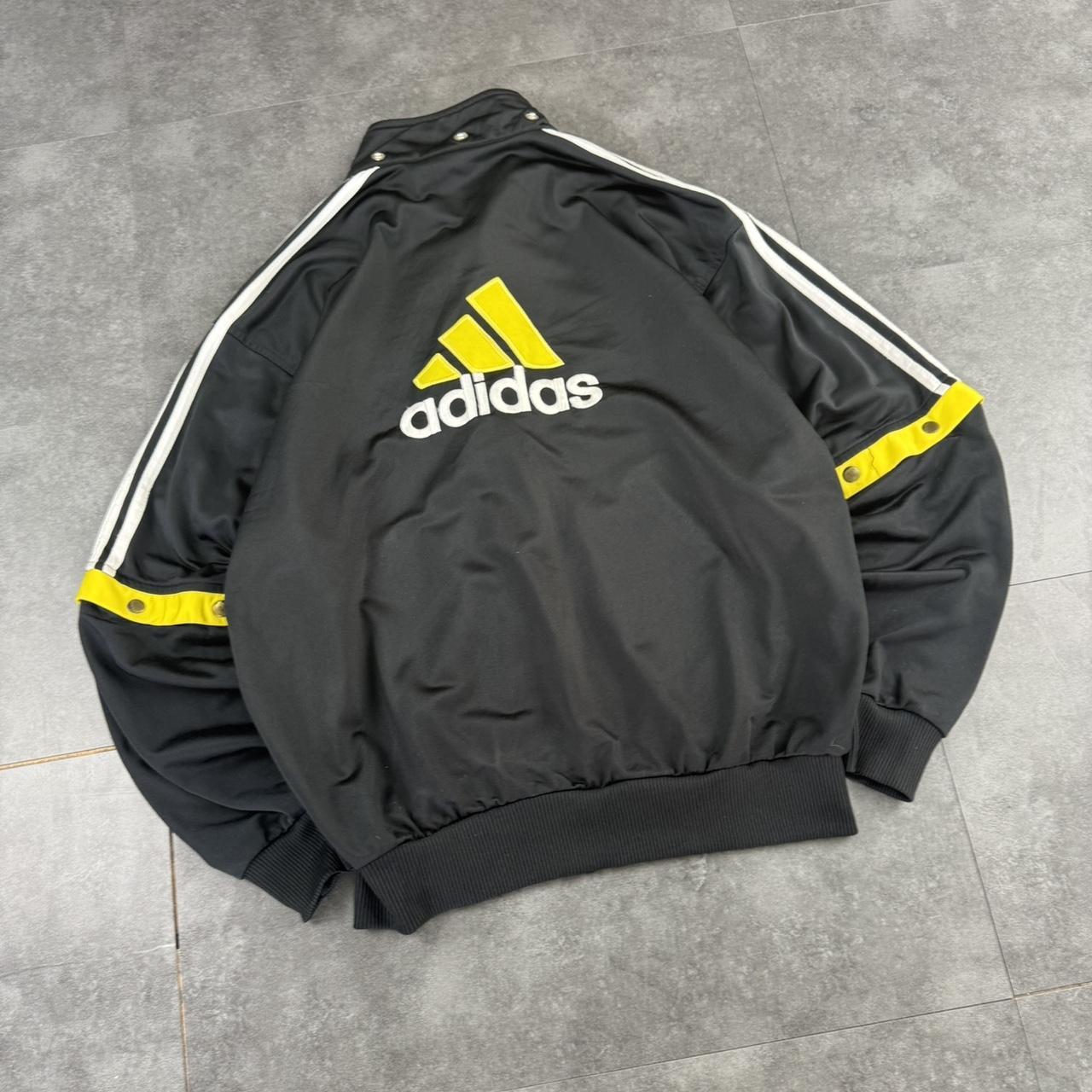 Vintage Adidas 90s spellout embroidered logo sportswear three stripe track jacket
