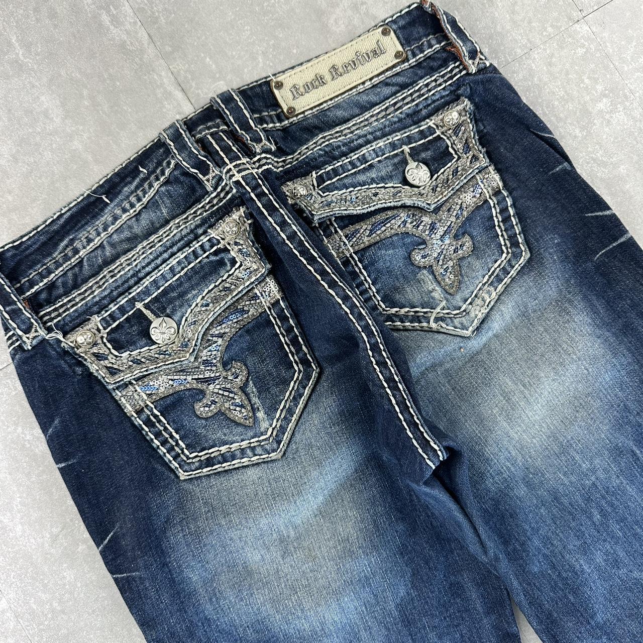 Rock revival 2000s flare fit y2k denim jeans