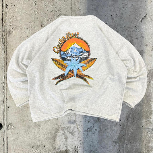 Rare Quiksilver Vintage 90s Surfwear hiphop big print streetwear surf sweatshirt