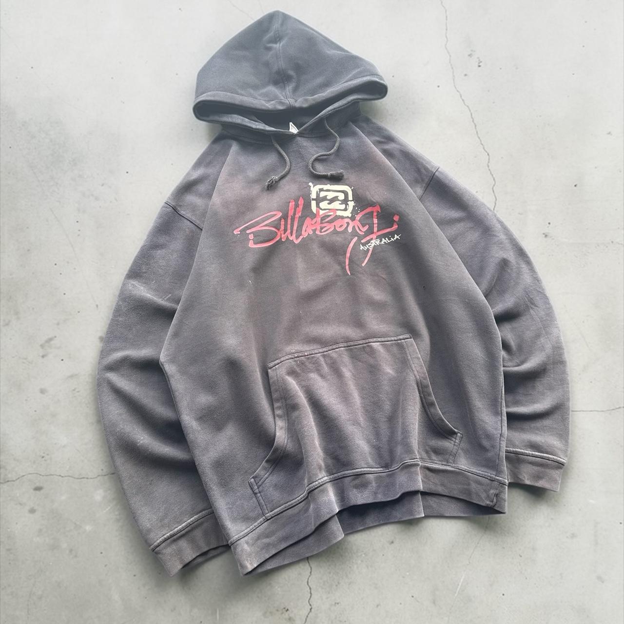 Billabong thrashed Vintage Y2K Surfwear 2000s spellout distressed hoodie