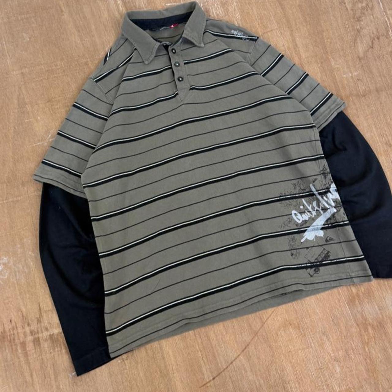 Quiksilver Surfwear long sleeve Y2K polo shirt