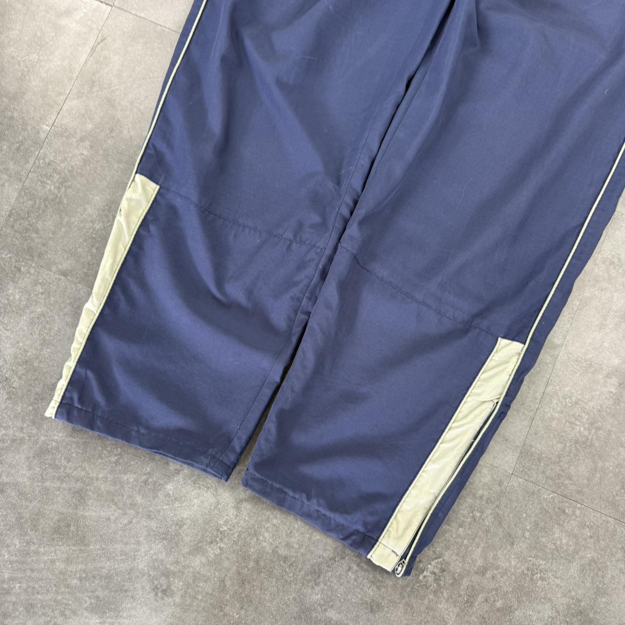 Nike blue grey 2000s baggy vintage sportswear adjustable track pants
