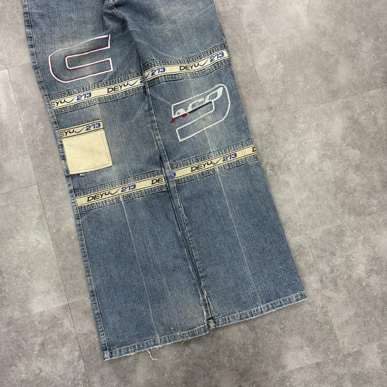 Japanese style hiphop 2000s embroidered jeans