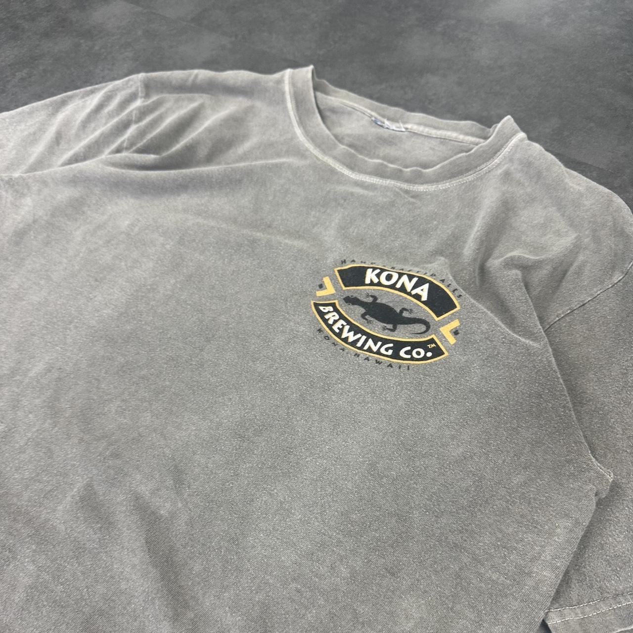 Kona Brewing Co 2000s Surf Print graphic logo lizard T shirt