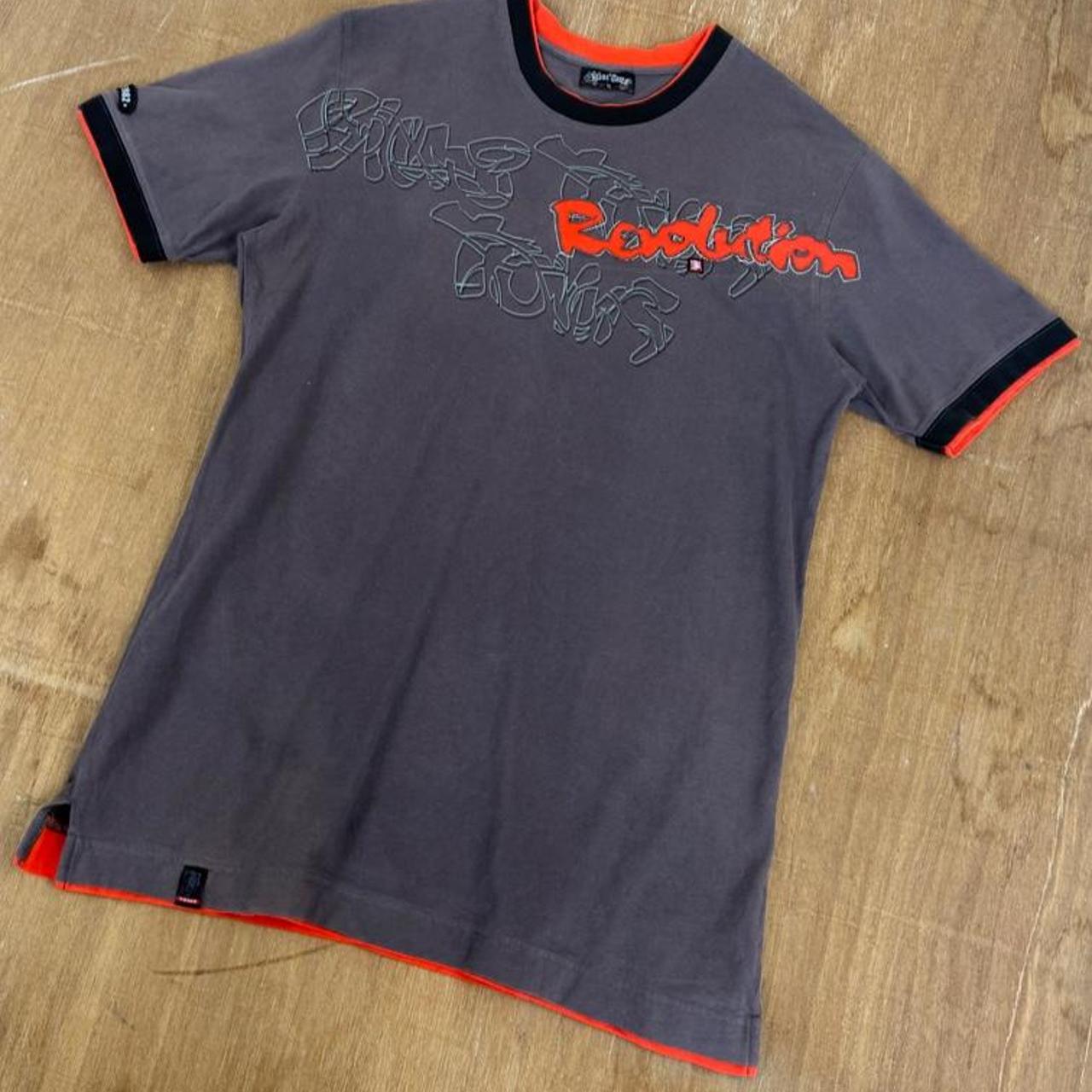 Blue Toms revolution Surfwear grey and orange Y2K T-Shirt