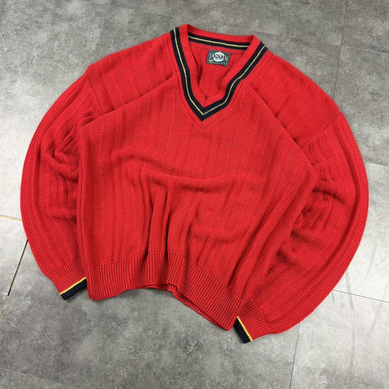 Vintage Jantzen 90s chunky knit prep polo style jumper