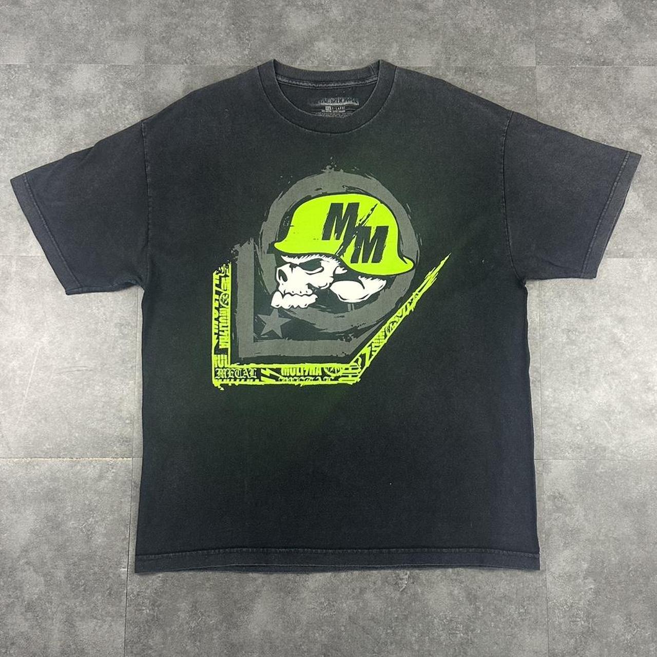 Metal Mulisha 2000s Print graphic Army Helmet Skull logo T shirt