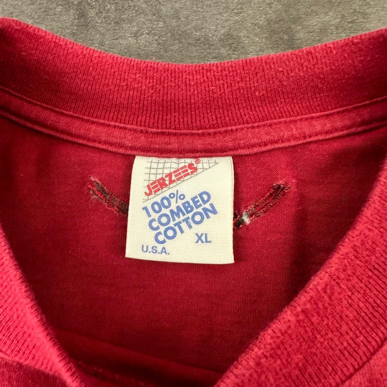 Simply Red T 2000s Y2K front and back logo embroidered design