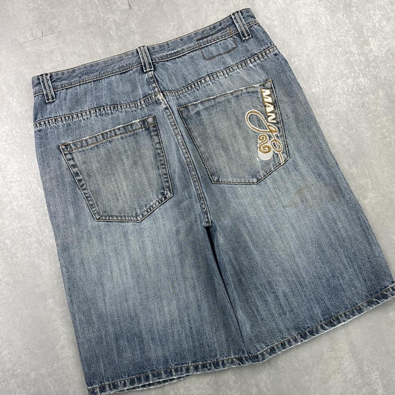 Mango Japanese style 2000s spellout carpenter style jorts