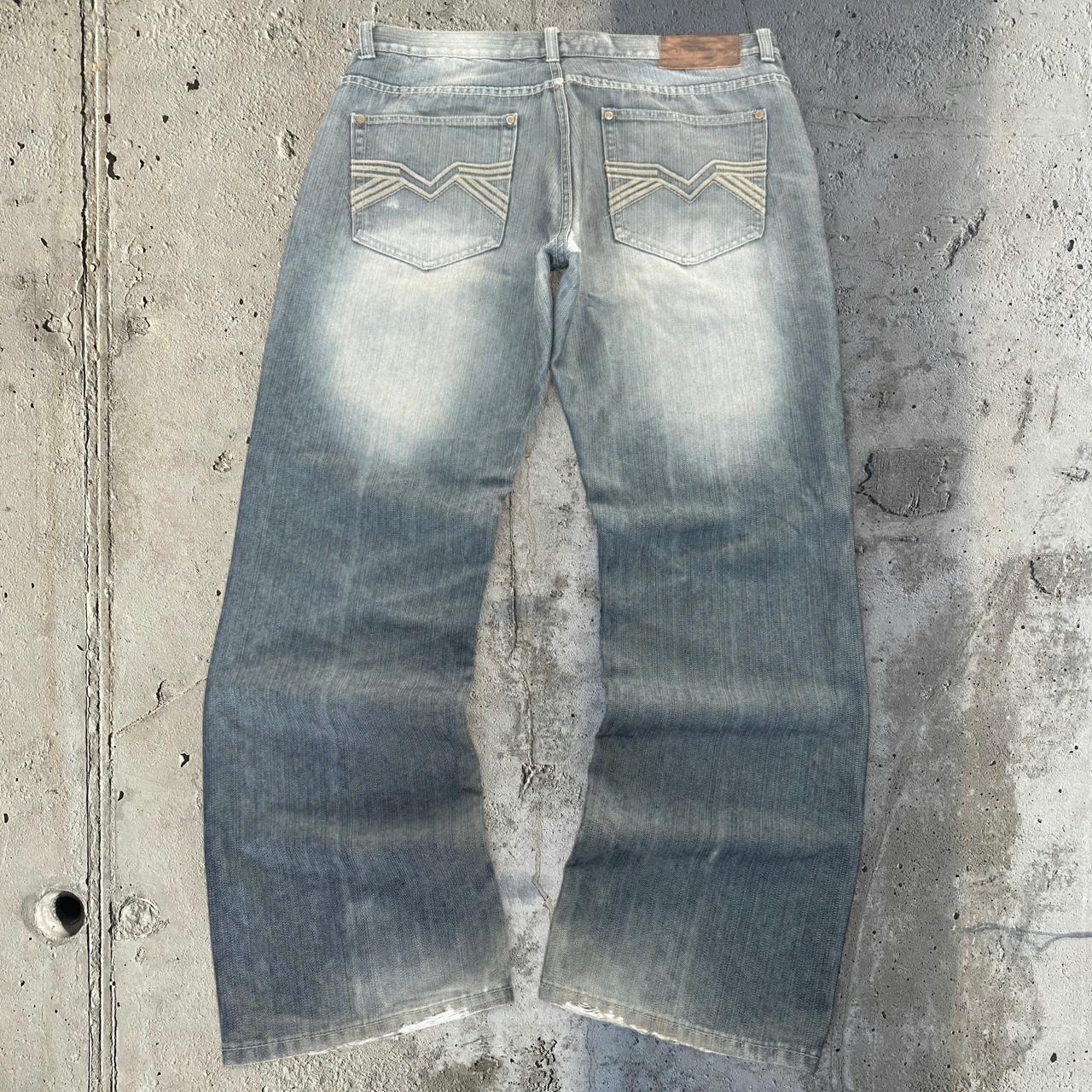 Old Skool Y2K 2000s HipHop grunge Japanese embroidery baggy jeans