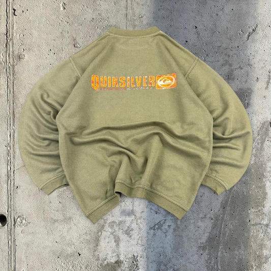 Quiksilver Vintage 2000s Surfwear hiphop big embroidered streetwear surf sweatshirt