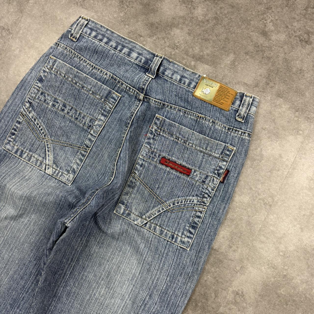 Japanese hiphop 2000s embroidered jeans