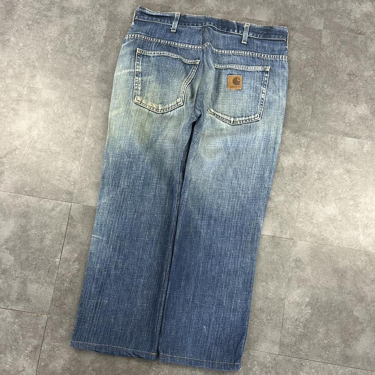 Carhartt 2000s dungaree workwear comfort fit denim cargo trousers