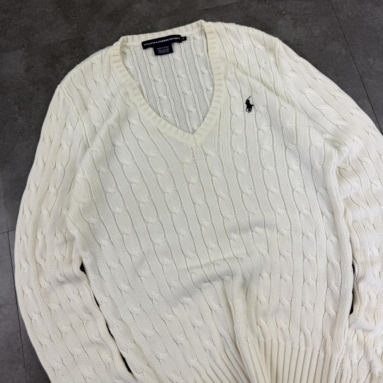 Polo Ralph Lauren 90s Classic Cable Knit chunky v neck Jumper