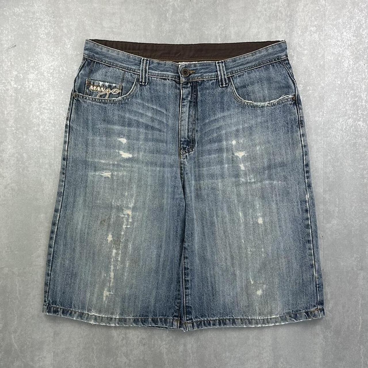 Mango Japanese style 2000s spellout carpenter style jorts