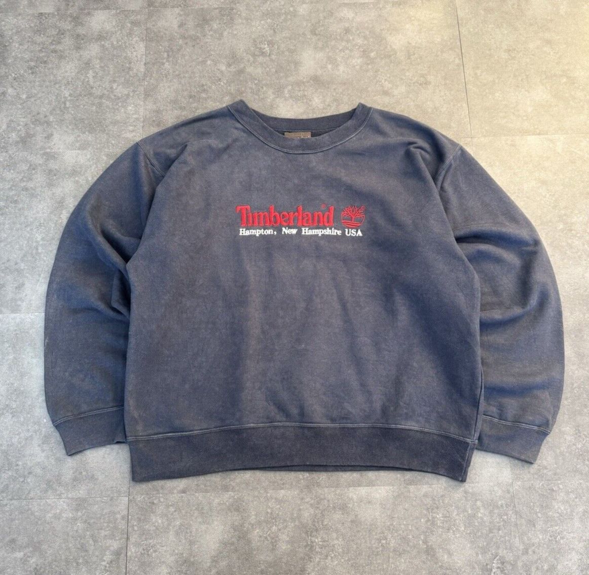 Vintage 90s Timberland New Hampshire Y2k spellout embroidered sweatshirt Size XL