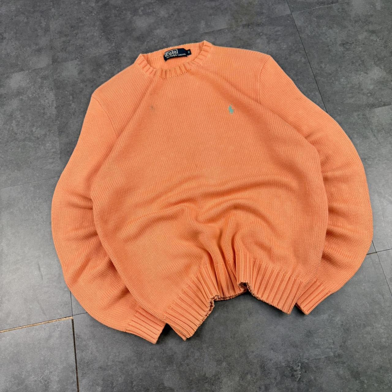 Polo Ralph Lauren 90s chunky knit heavyweight orange jumper
