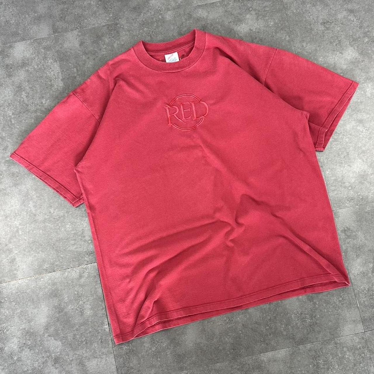 Simply Red T 2000s Y2K front and back logo embroidered design