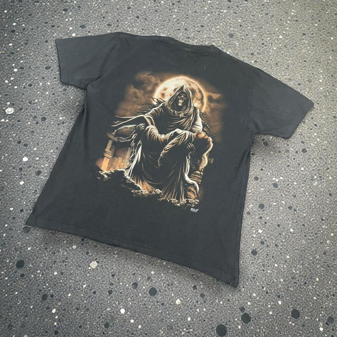 Skeleton skull Vintage Y2K hip hop grunge T Shirt