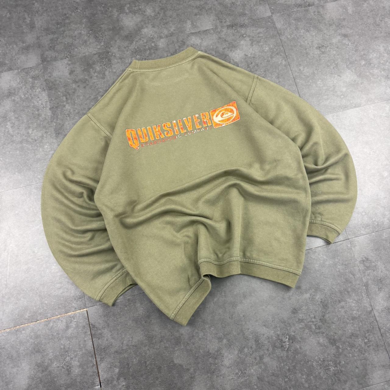 Quiksilver Vintage 2000s Surfwear hiphop big embroidered streetwear surf sweatshirt