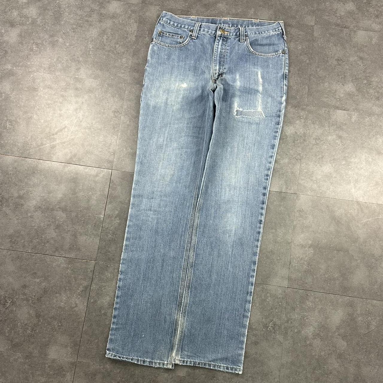 Carhartt 2000s dungaree workwear comfort fit denim cargo trousers