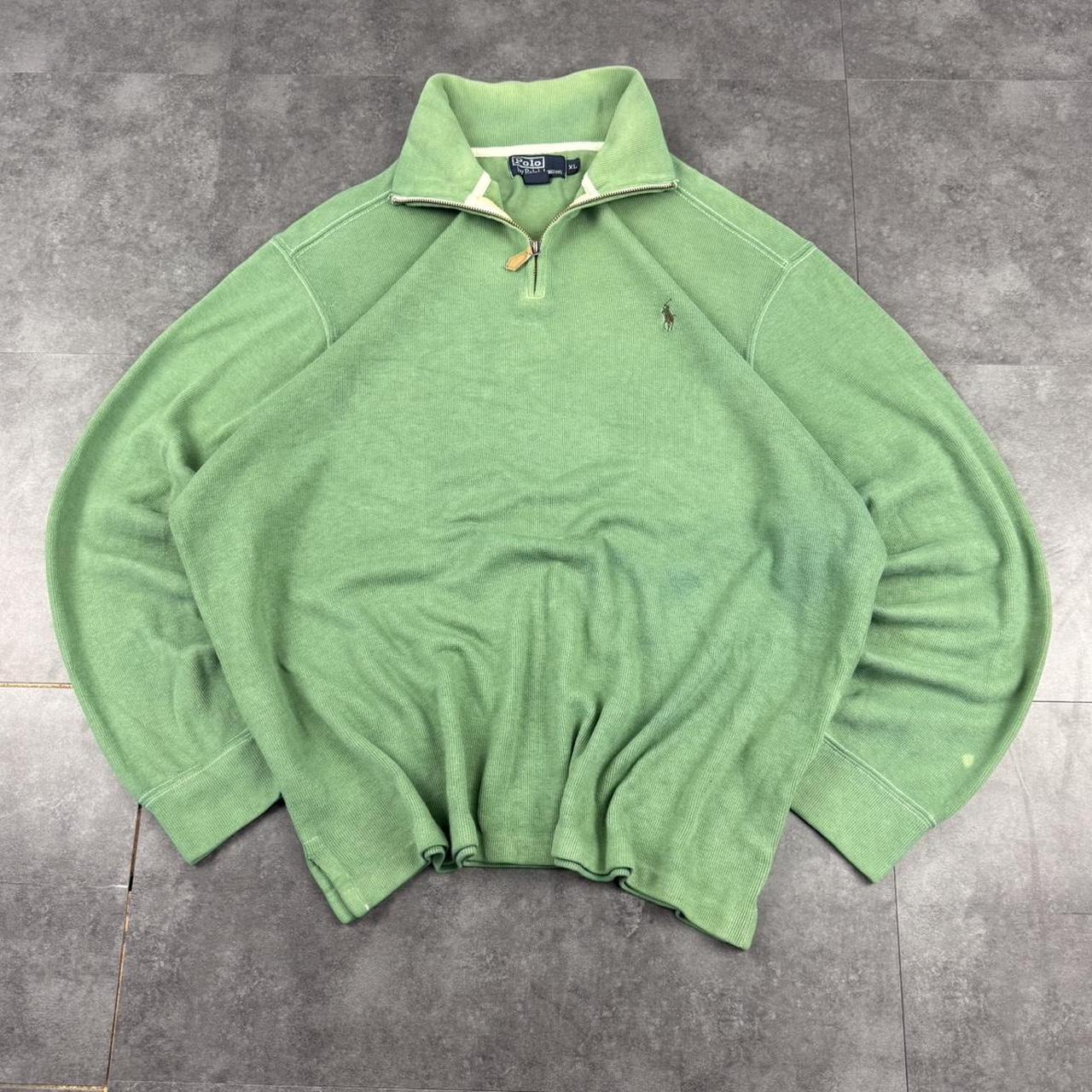 Polo Ralph Lauren 90s chunky knit heavyweight cream 1/4 quarter zip jumper