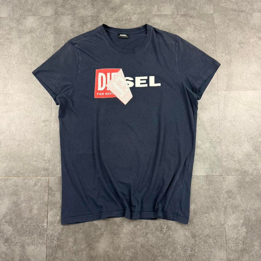 Diesel 2000s peeled sticker Spellout print T shirt