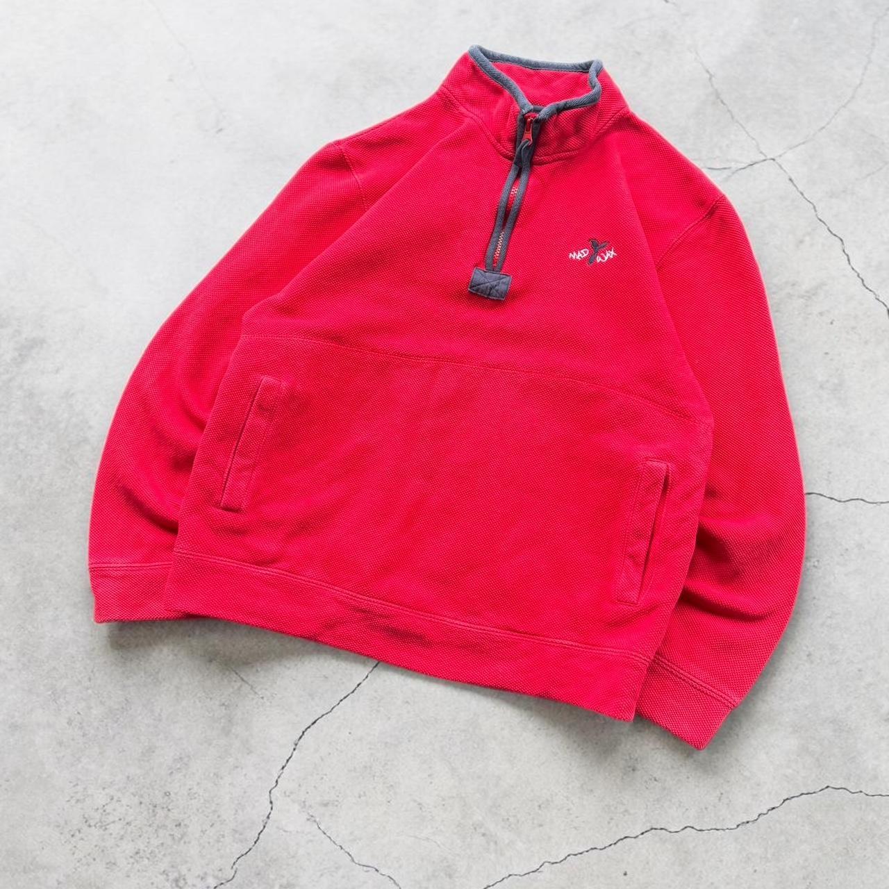 Kangaroo Poo Vintage Y2K Surfwear red 1/4 zip sweatshirt