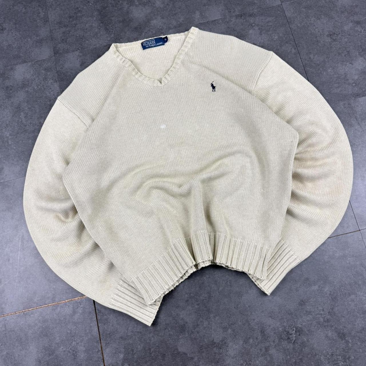 Polo Ralph Lauren 90s chunky knit heavyweight cream jumper