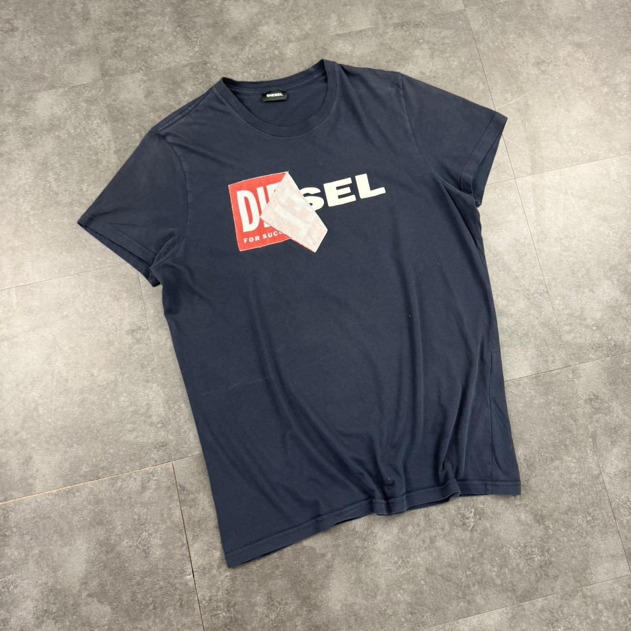 Diesel 2000s peeled sticker Spellout print T shirt
