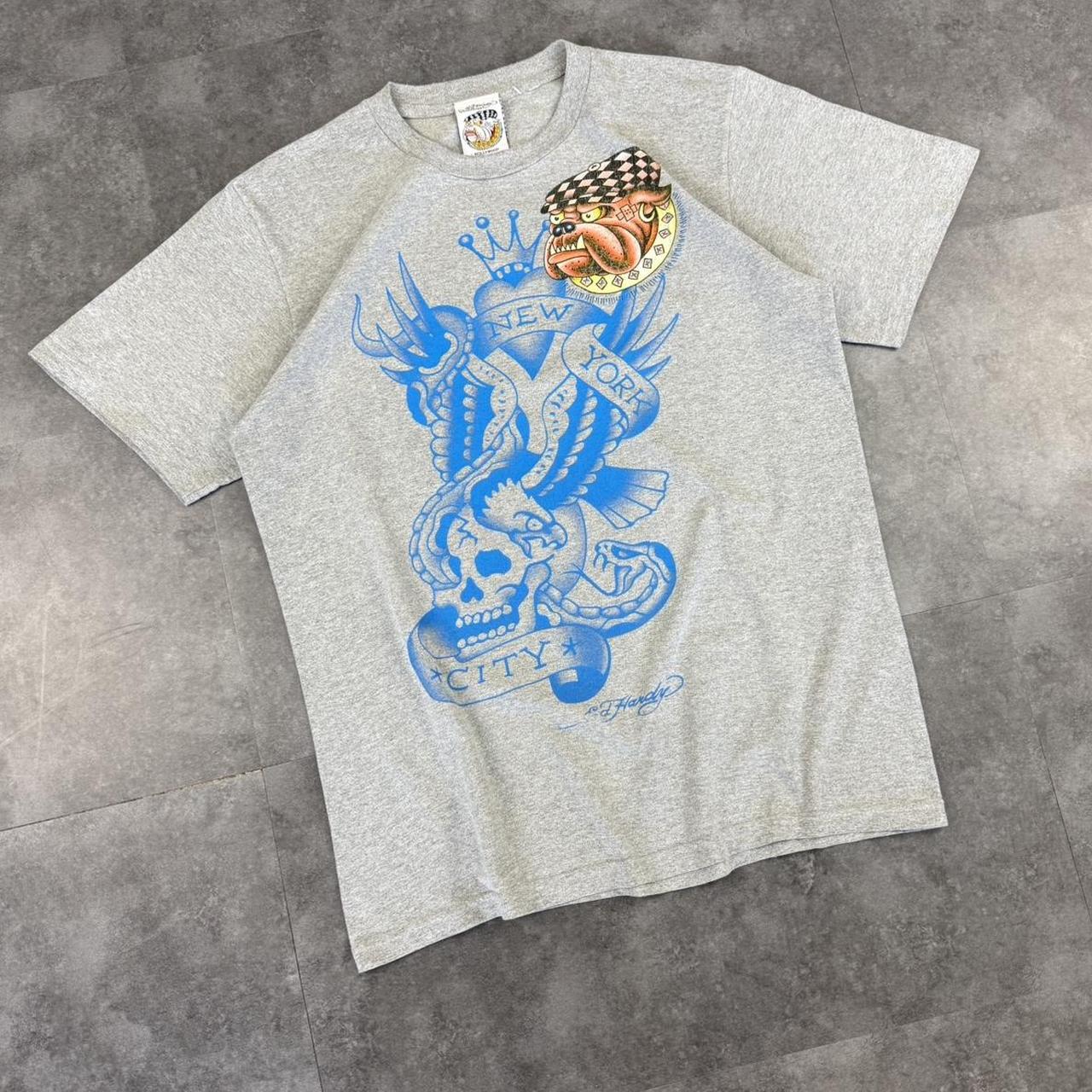 Ed Hardy New York 2000s vintage grunge bulldog spellout T shirt