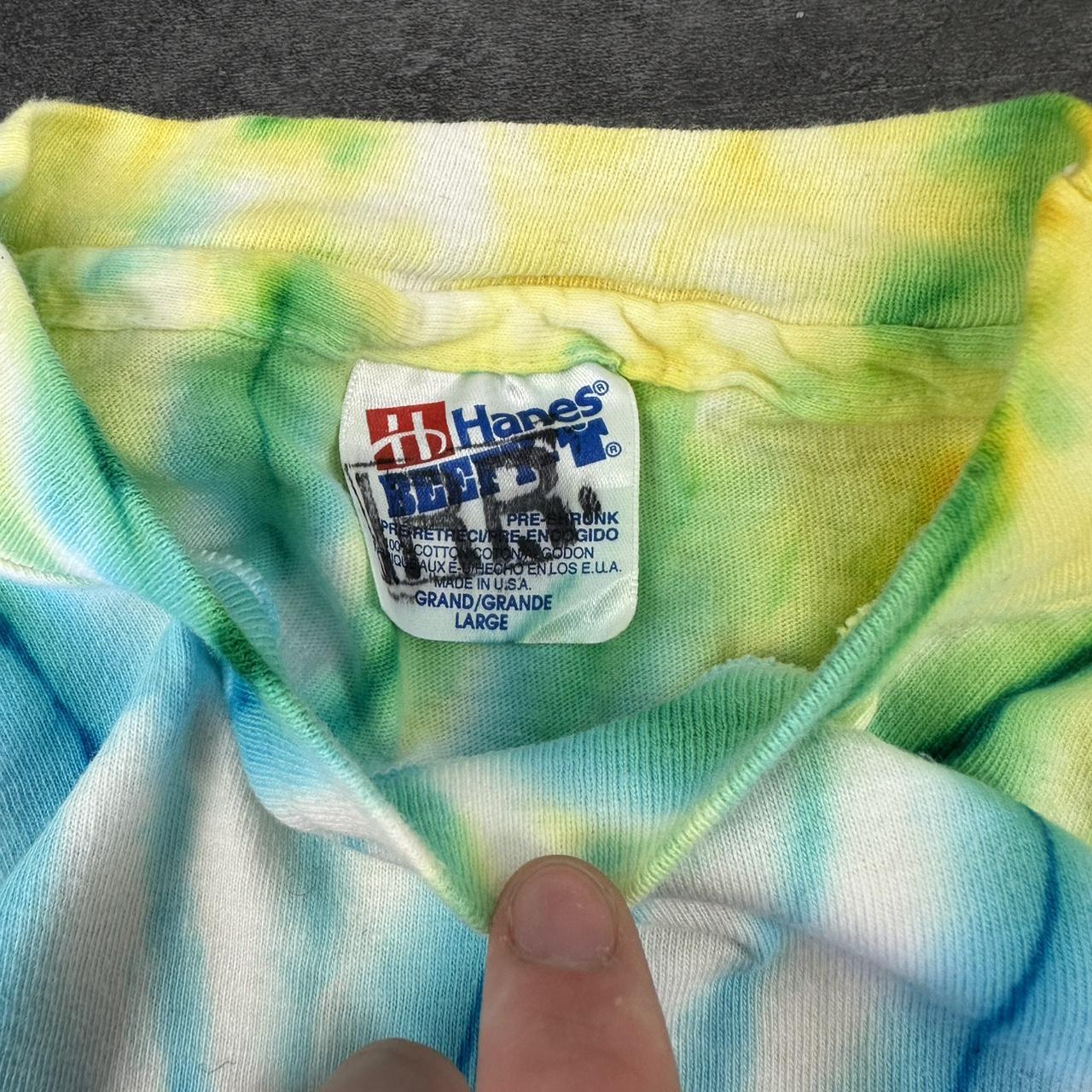 Hanes Beefy T 2000s Print graphic Tie dye T shirt