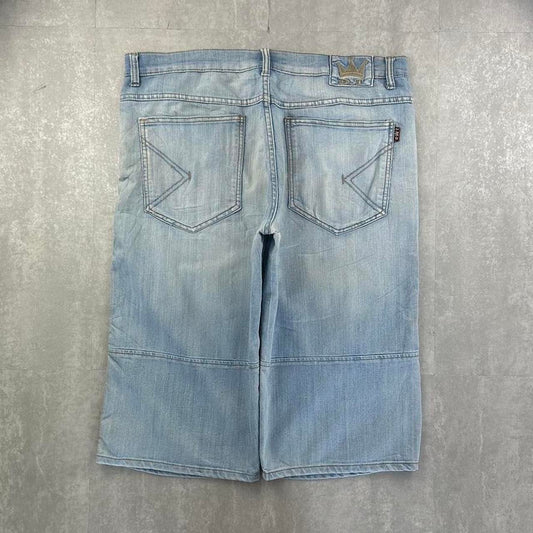 Japanese style 2000s spellout carpenter style jorts