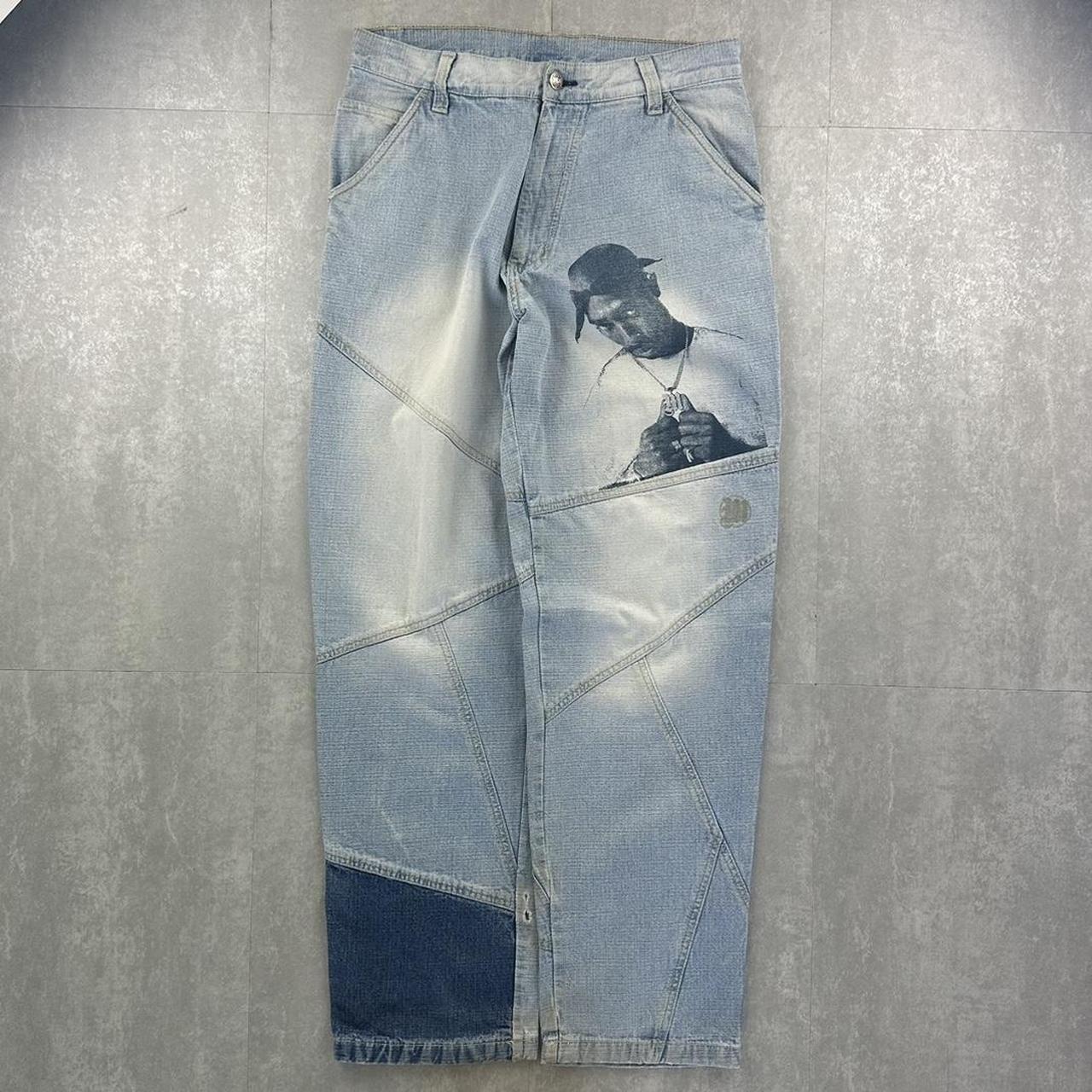 Makaveli Tupac denim jeans 90s/2000s spellout carpenter jeans