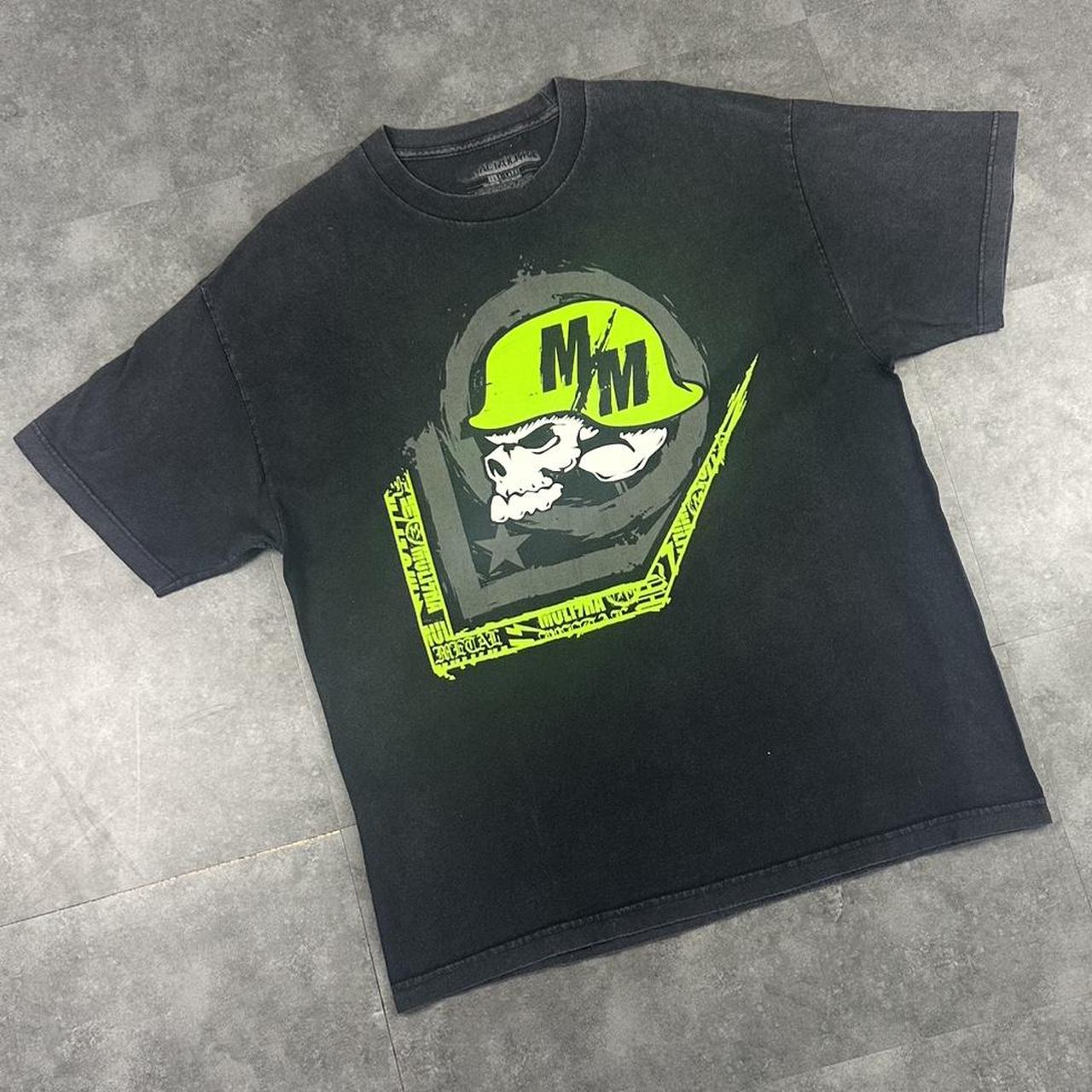 Metal Mulisha 2000s Print graphic Army Helmet Skull logo T shirt