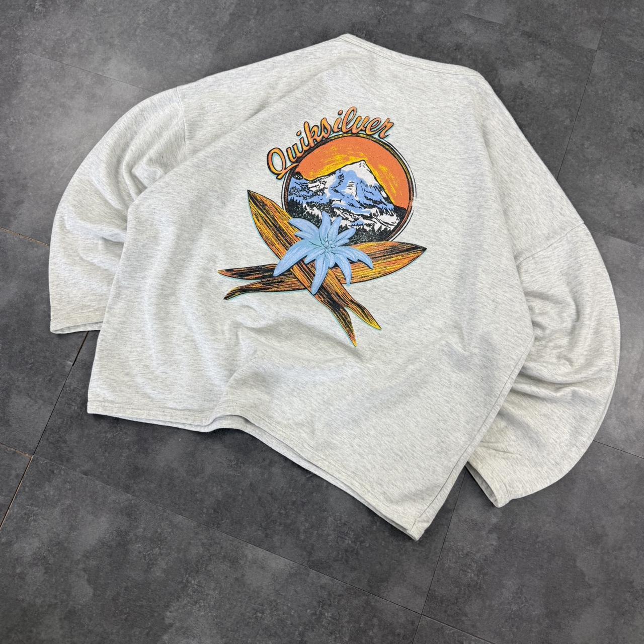 Rare Quiksilver Vintage 90s Surfwear hiphop big print streetwear surf sweatshirt