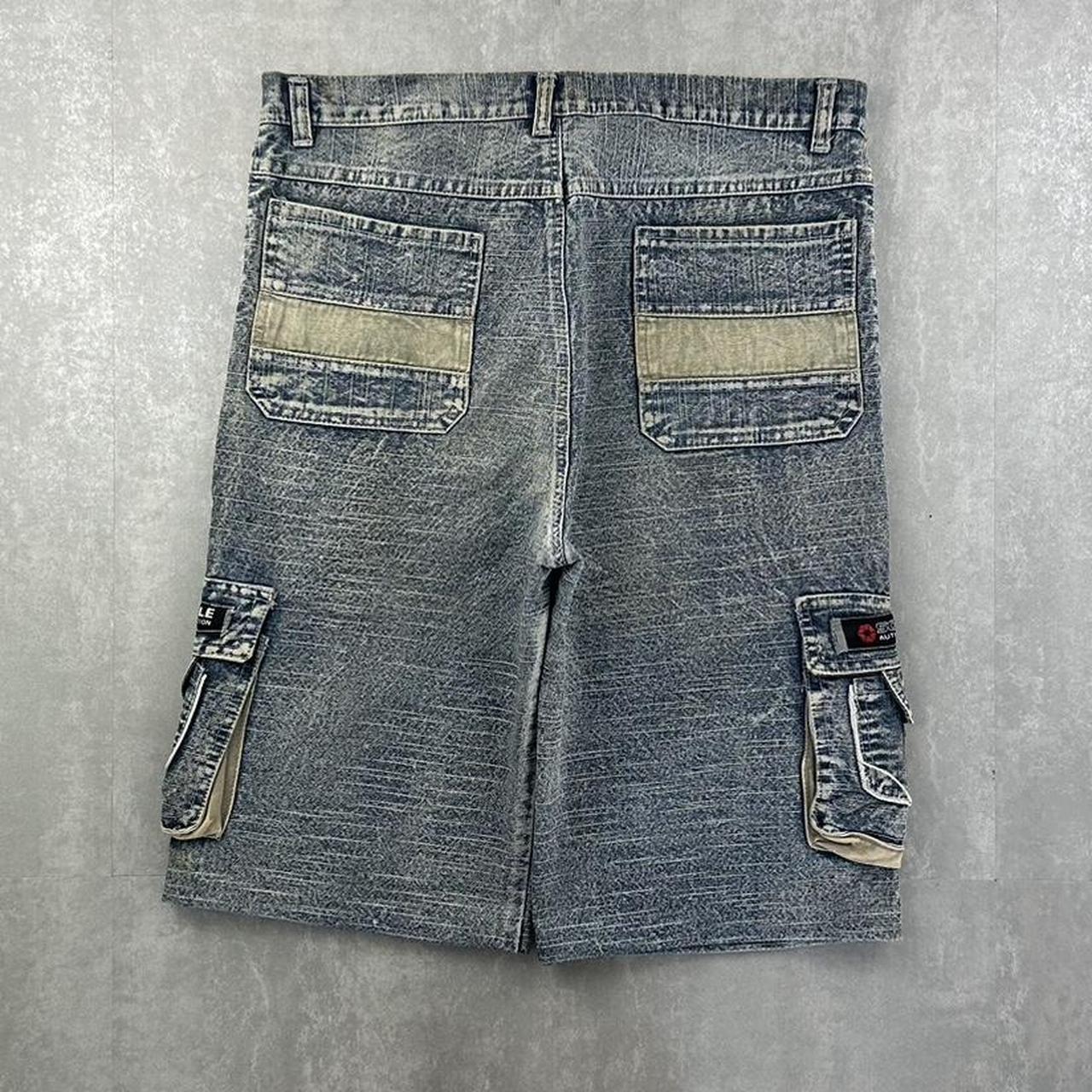 Japanese style 2000s spellout carpenter style jorts