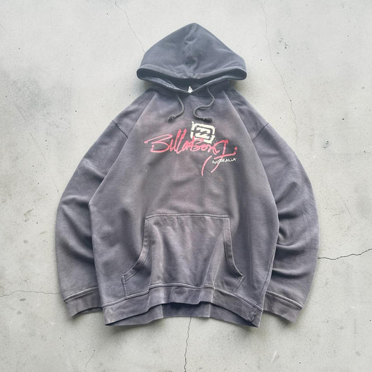 Billabong thrashed Vintage Y2K Surfwear 2000s spellout distressed hoodie