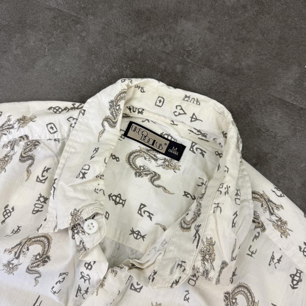 UKFO Club 2000s vintage 90s Y2K lightweight Summer flames hiphop Skater button down bowling Shirt